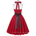 Grace Karin Sweetheart Backless Halter Nylon-Cotton 50S Retro Vintage Red Party Dress CL008950-2